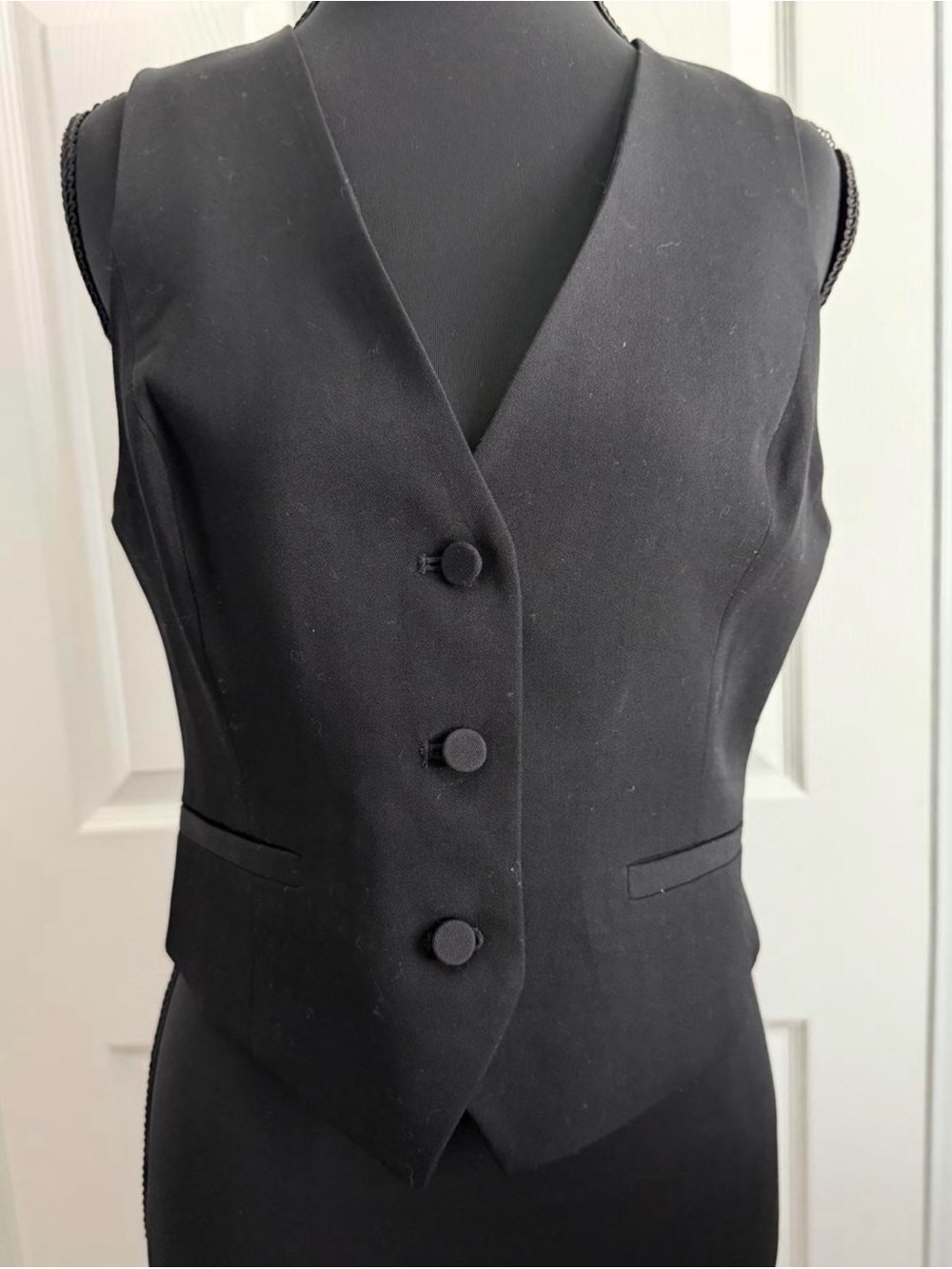 Aritzia Black Tailored Women's Vest with Covered Buttons